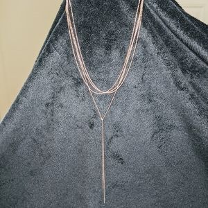 Gold tone layered necklace
